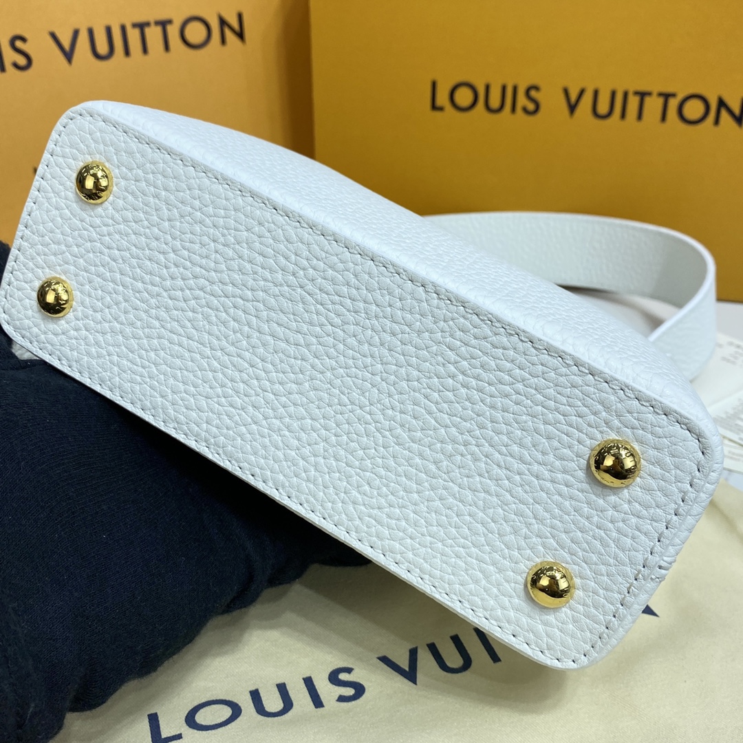 Louis Vuitton CAPUCINES MINI Taurillon Leather Bag M56399 Snow White